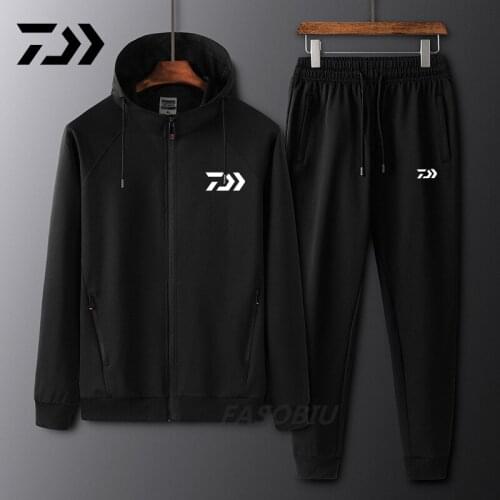 Daiwa Mens Spring Autumn Fishing Clothing Sports Suit Outdoor Camping Fitness Outfit Fishing Suits Two-piece Fishing Clothes