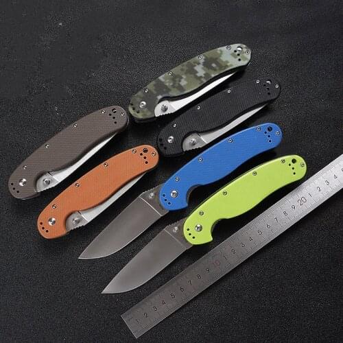 EDC Outdoor Camping Self Defense Hunting Folding Knife G10 Handle AUS 8 Tactical Knives Multifunctional Hand Tool