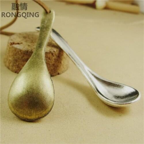 RONGQING 10pcs/pack Jewelry Spoon Charm for Bracelet Necklace Jewelry DIY Making Accessories