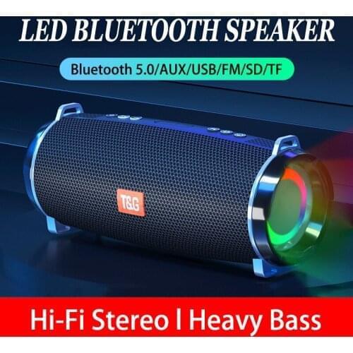 Portable Bluetooth Speaker LED Light Wireless Bass Subwoofer Music Boombox Waterproof Outdoor Speakers USB Loudspeaker Altavoz