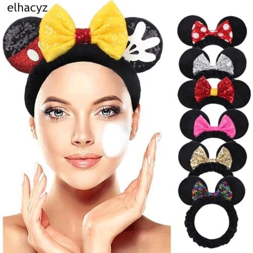Wash Face Hair Holder Hairbands Soft Warm Coral Fleece Bow Mouse Ears Headband For Women Girls Turban 2021 Hair Accessories