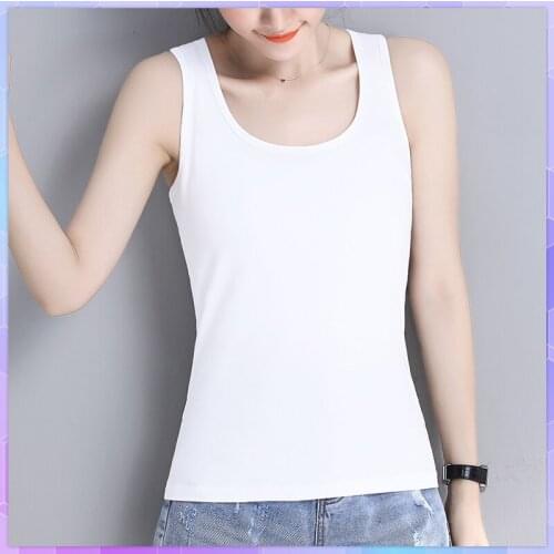 Plus Size Womens Cotton Tank Top Black Camisole Ladies Sleeveless Sports Vest T-shirt Solid Basic Tops Female Large Size 4xl