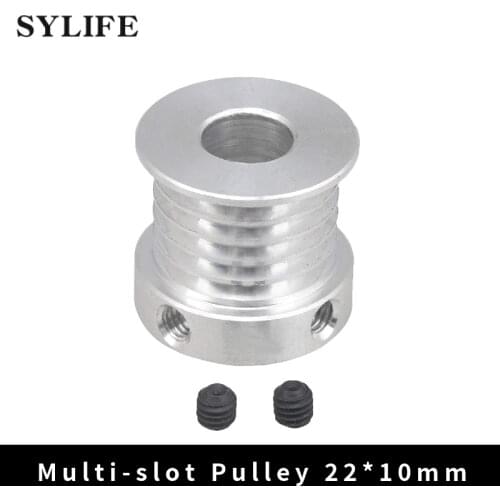 V-Type Belt Pulley 5 Slots with 2 Screw 10mm Inner Hole Dia 58mm Dia