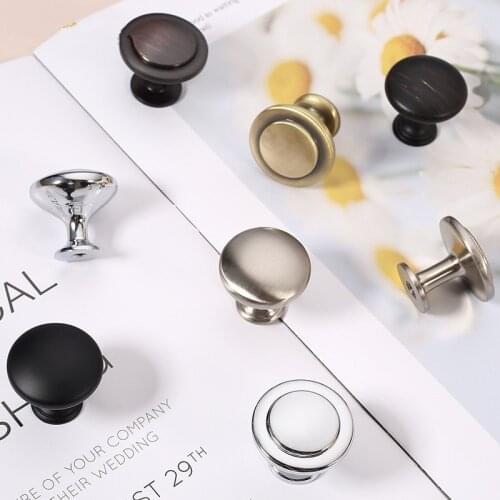 Cabinet Knobs Mushroom-type Black Single-hole Pull Hand Modern Simple Round Twist Wardrobe Cabinet Round Zinc Alloy Drawer Handl