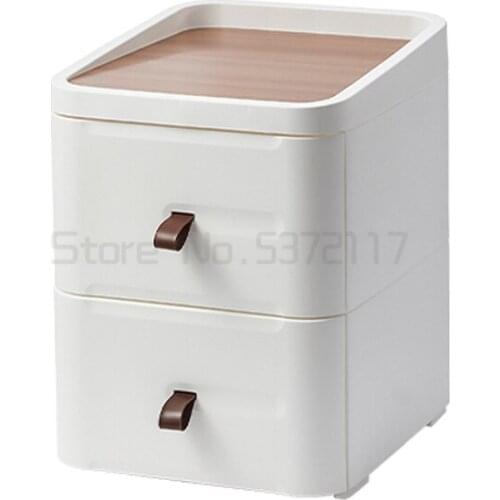 Drawer type storage cabinet household bedside table plastic snack living room lockers small Japanese toilet lockers