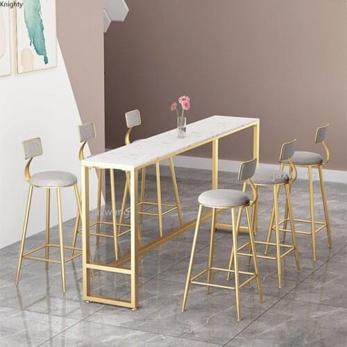 Nordic Bar Stool Wrought Iron Ins Customized Table Gold Cafe Back Bar Chair High Chair Counter Stool Bar Stools for Home Decor