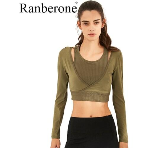 Ranberone Sporty Top Women Running Sports Long Sleeved T Shirt Sexy Underwear Fitness Yoga Quick Drying Top Womens Workout