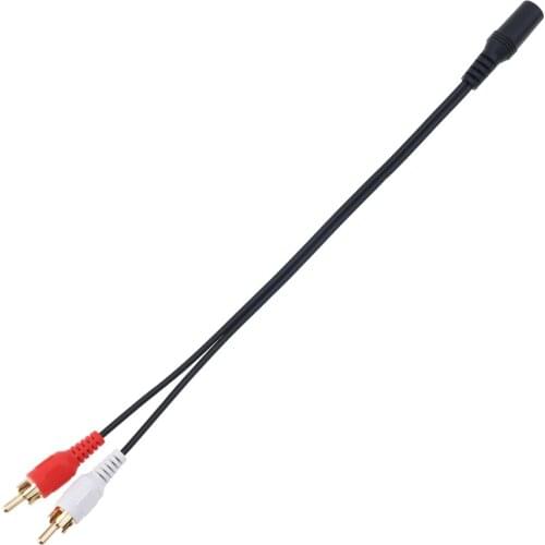 28cm Gold Plated Universal 3.5mm Stereo Audio Female Jack to 2 RCA Male Socket to Headphone 3.5 Y Adapter Cable 500pcs