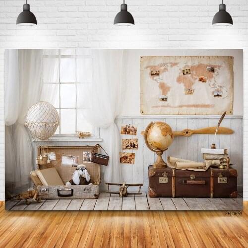 Balloon Wooden Floor Window Decoration Retro Photo Studio Backdrops Newborn Baby Shower Birthday Party Photography Backgrounds