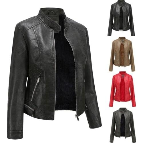 XIKOI Women's Leather Jackets With Fur