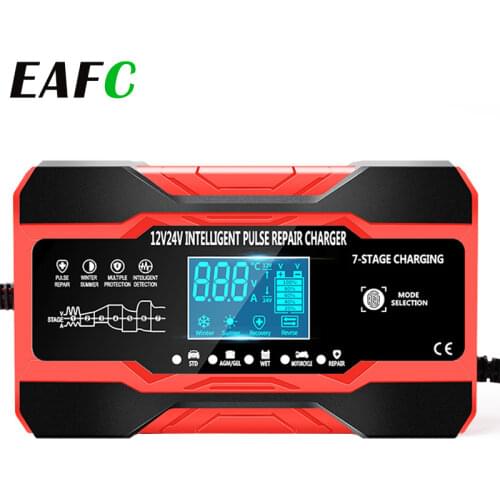 Multiple Protection Car Battery Charger 12V 10A/24V 5A Fully Automatic Intelligent Pulse Repair Chargers Automobiles Accessories