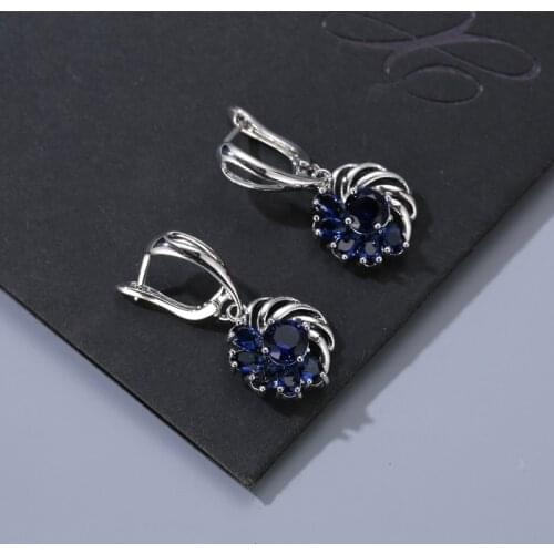 FYM Fashion Luxury 7 Colors Flower Shape Crystal Drop Earrings Dangle Earrings Female vintage Bohemian for Women Wedding Party