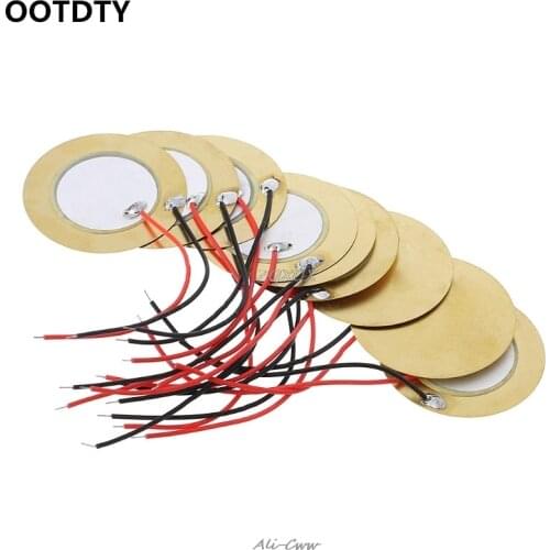 10pcs 35mm Piezo Elements buzzer Sounder Sensor Trigger Drum Disc+ wire copper Z10