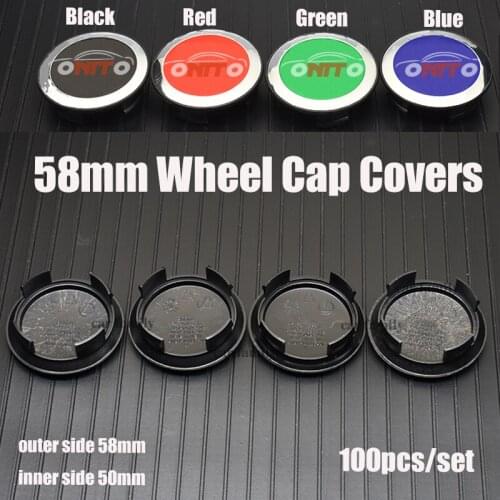 100pcs 58mm Auto Car Wheel Rim Hub Cap Center Covers Hub Caps Emblem Black/Blue/Red/Silvery for XF XJ XKR S TYPE X TYPE XJ8 XK8