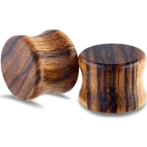 2PCS New Trendy Wooden Ear Plugs and Tunnels Piercings Punk solid Wood Expansion Ear Plug Stretched Fesh Tunnel Body Jewelry