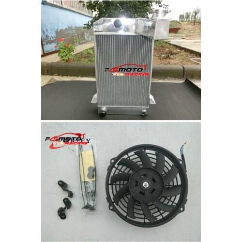 3 Row Aluminum Alloy Radiator + FAN For Triumph TR2/TR3/TR3A/TR3B MT Manual