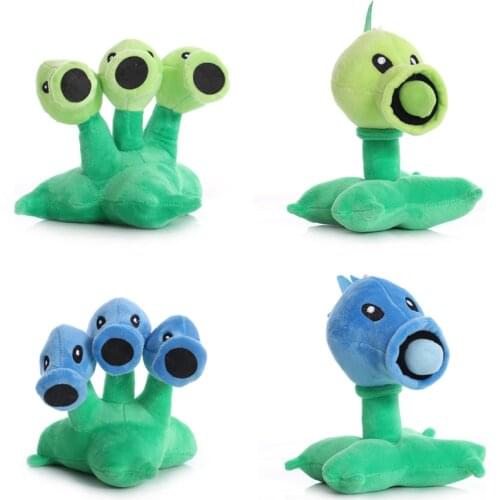 4pcs/lot 17cm Plants vs Zombies PVZ Plants Peashooter Snow Pea Threepeater Plush Toy Soft Stuffed Toys Gifts for Children Kids