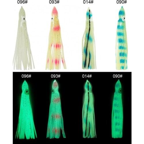 5 pieces/set of luminous octopus lures 9 cm variety of luminous soft octopus-shaped fake lures Outdoor night fishing accessories