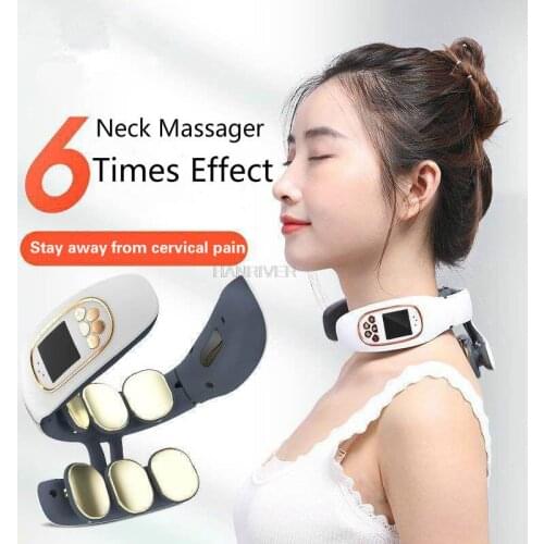 6 Head Neck Massager Intelligent Wireless Cervical Massager Infrared Heating 360° Vibration Massage Health-Care Pain Relief