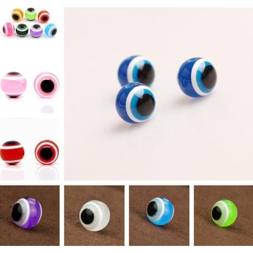 NEW Colorful Stripe space beads Ball lucky charms Resin Mixed color Jewelry accessories Mixed Evil Eye Pattern 6mm 8mm 10mm 12mm