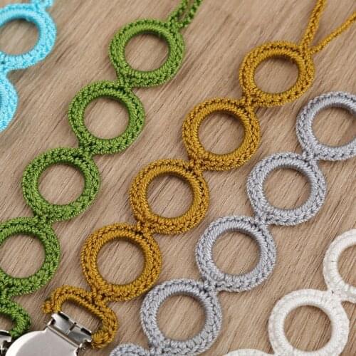 Baby Soother Nipple Pacifier Clip Dummy Holder Crochet Pacifier Chain Hand-woven BX0D