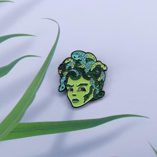 Medusa Enamel Lapel Pin snake pin, greek mythology pin