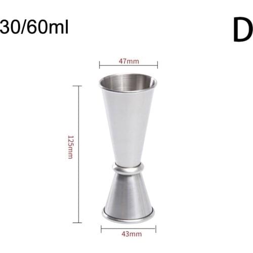 Stainless Steel Cocktail Shaker Measure Cup Dual Shot Drink Spirit Measure Crimping Stainless Steel Double-headed Wine Bar Tools