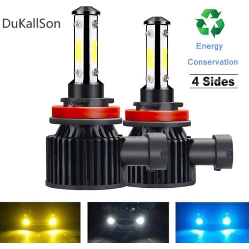 2Pcs New H4 H7 Car Headlight COB Chips Mini Size H11 H1 9005 HB3 9006 HB4 20000LM 80W 6000K Auto Lamp Car Styling 12V 24V