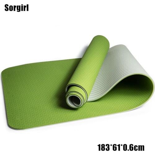 Yoga Mats 6mm Workout Mat High Quality Gymnastics Mat tapis de yoga Double Color Rubber TPE Material Mats