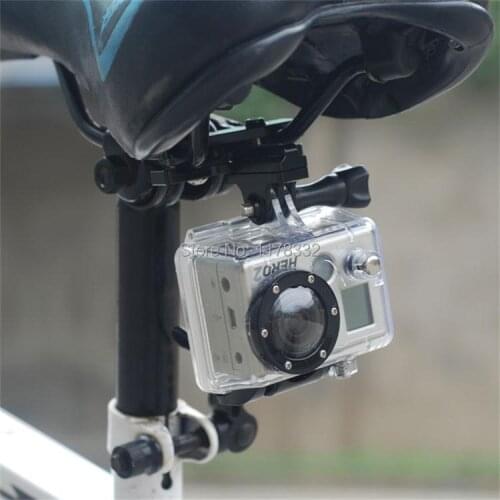 Tracking no + GoPro Bicycle Racing Saddle Rail Cycle Bike Seat Aluminium Clamp Mount for GoPro Hero4 /3+/ 3 / 2/1/SJ4000 / 5000