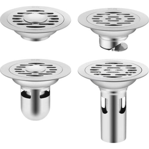 Round floor drain, washing machine stainless steel floor drain cover, deodorizer, large displacement floor drain core