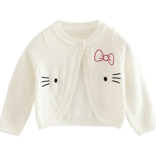 Ivory Baby Girl Jackets 100 Cotton Baby Cardigan Sweater For 1 & 2 Years Coat Spring Newborn Toddler Fashion Clothes OGC215405