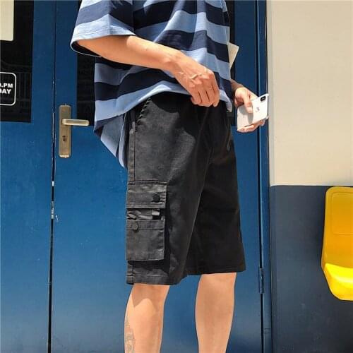 Men Streetwear Hip Hop Cargo Shorts Summer 2020 Mens Baggy Cotton Pocket Shorts Male Punk Korean Fashion Trousers