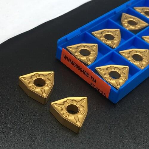 10PCS WNMG080408 TM FT4025 External Turning Tools Carbide inserts Cutting Tool CNC Lathe Cutter Work For Steel