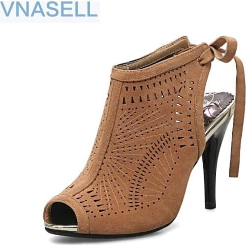 New High Heels Sandals Casual Sexy Party Wedding Gladiator shoes Summer Gray Brown Black Sandals Size 32 33 - 44