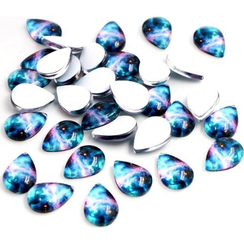 10x14mm 13x18mm 18x25mm Drop Milky Way New Fashion Handmade Photo Glass Cabochons Pattern Domed Jewelry Accessories supplies
