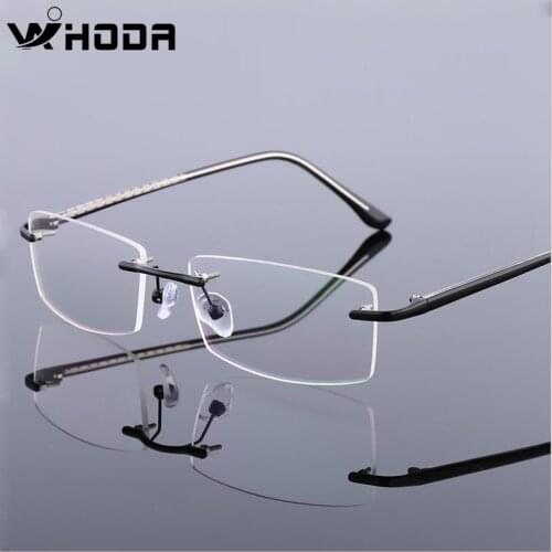 WIHODA Titanium Alloy Rimless Glass Frame for Myopia Hyperopia Prescription Glasses Frames ,Men&Women Frameless Eyeglasses F866