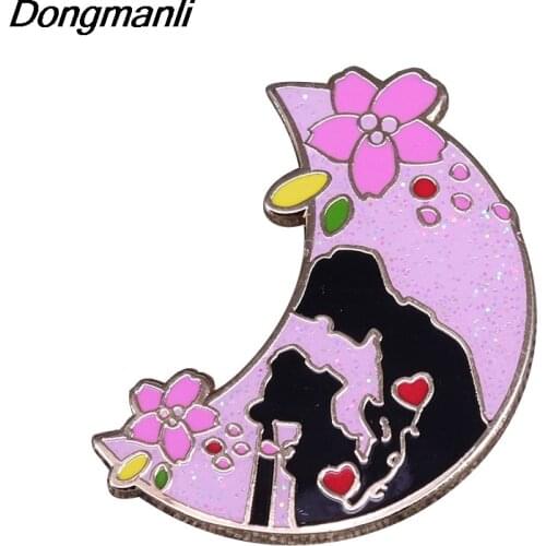 P5693 Dongmanli Moon Anime Enamel Pins Custom Brooches Lapel Badge Jewelry For Friends Kids Gift