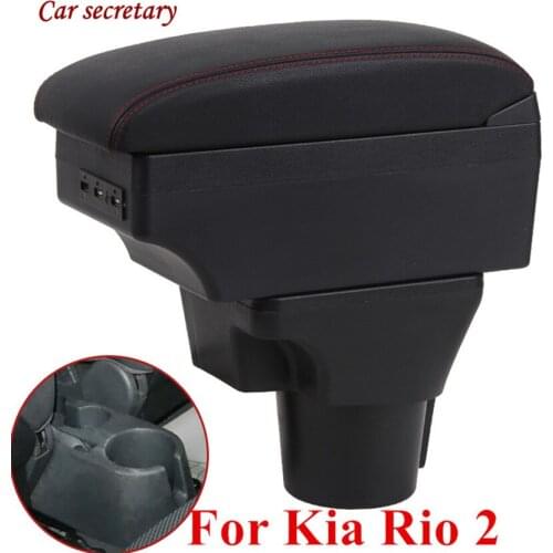 For Kia Rio II Armrest Box Kia Rio 2 Universal Car Central Armrest Storage Box 2006-2010 Cup Holder Modification Accessories