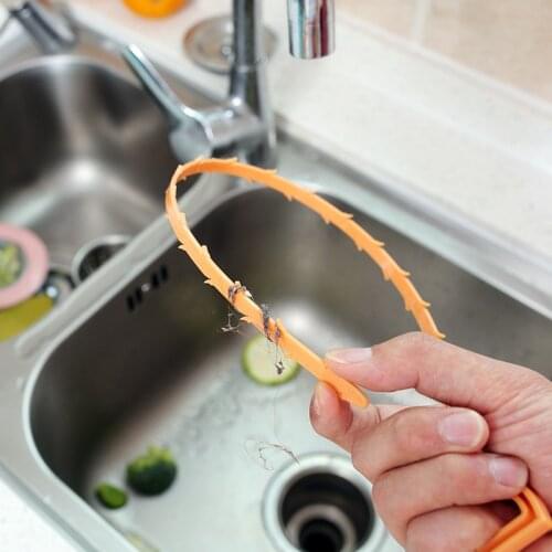 Kitchen Bathroom Sink Pipe Hair Cleaner Household Pipe Cleaning Hook Sewer High Efficiency Anti-blocking Tool #35