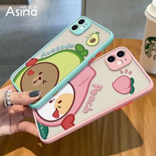 ASINA Transparent Phone Cases For iPhone 11 12 Pro Max Hard PC Cartoon Shells For iPhone 7 8 Plus Xs Xr SE2020 Case Capa Fruit