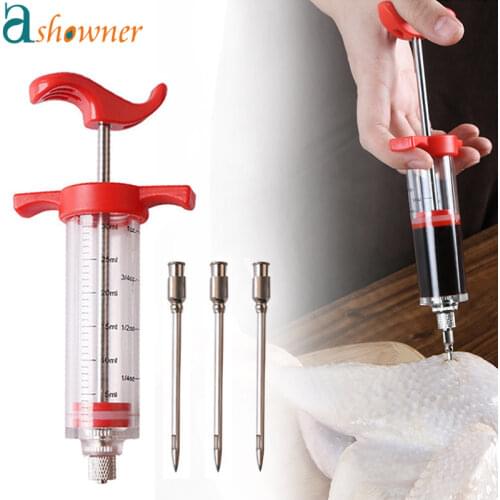 Hot Selling BBQ Meat Syringe Marinade Injector Turkey Chicken Flavor Syringe Kitchen Cooking Syinge Accessories ZXH
