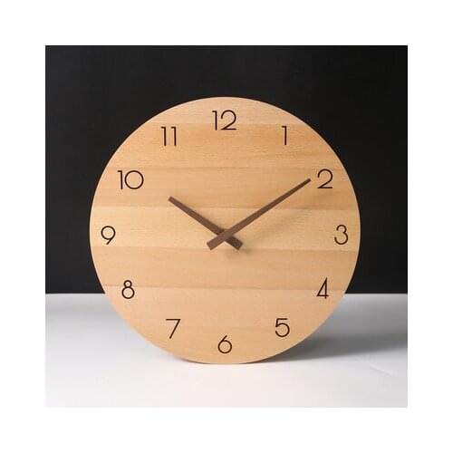 Nordic Solid Wood Wall Clock Living Room Modern Minimalist Personality Creative Fashion Bedroom Ultra-quiet Japanese Wall Hangi
