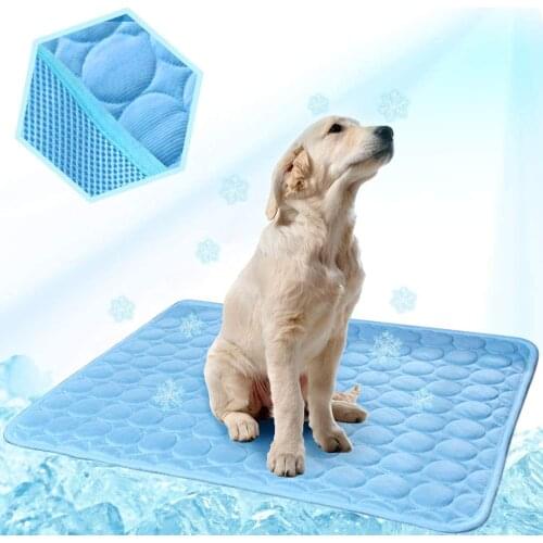 Dog Cooling Mat Summer Ice Pad Pet Cat Breathable Cooling Blanket Cushion Indoor Seat Washable Soft Puppy Pet Mat XS-XL