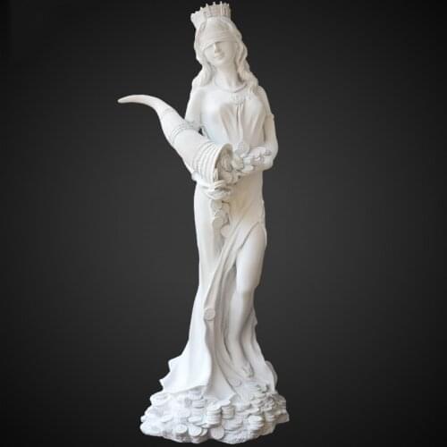 EUROEPAN RESIN FORTUNE GODDESS PLASTER STATUE DECORATION OFFICE LIVINGROOM TABLE PORTRAIT SCULPTURE FURNISHING ORNAMENTS CRAFTS