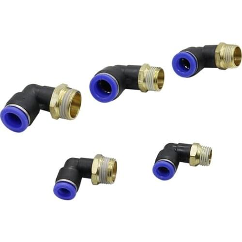 Out Diameter 6/8/10/12mm Pipe Elbow Slip-lock Connector 1/8" 1/4" 3/8" 1/2" Male Thread Garden Irrigation Hose Tube Coupling 2Pc