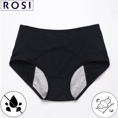 Menstrual Period Black Comfort Breathable Mesh Panties For Women Plus Size 4XL 5XL Female Underwear High Waist Underpants ROSI