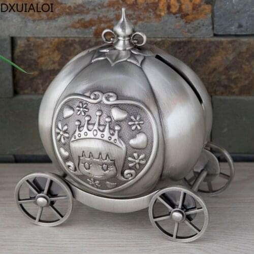 Home decoration metal crafts ornaments European cartoon piggy bank creative little girl pumpkin car children piggy bank DXUIALOI