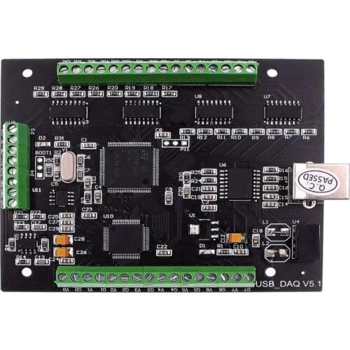 USB Synchronous DAQ Isolated 8AD 16-bit 48KHz Analog Inputs, 2DA, isolated 8DI 8DO PWM VB VC Labview Win10 linux