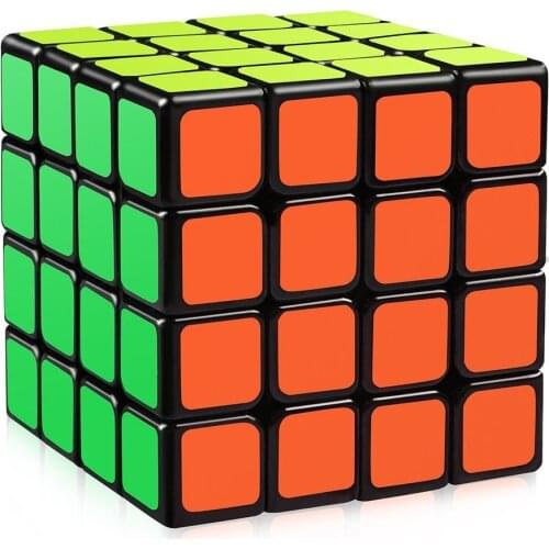 YJ 4x4x4 High Speed Magic Cube Smooth Contest Puzzle Twist Toy for Kid Brain Teaser IQ Game Black Professional 62mm Fancy Cube